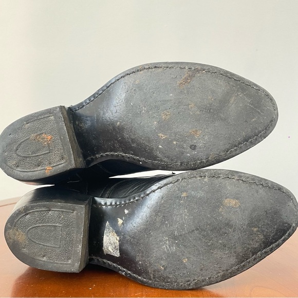 Vintage Women’s Heritage Lacer Black Leather Kiltie Cowboy Boot | US 6.5 - Picture 5 of 8